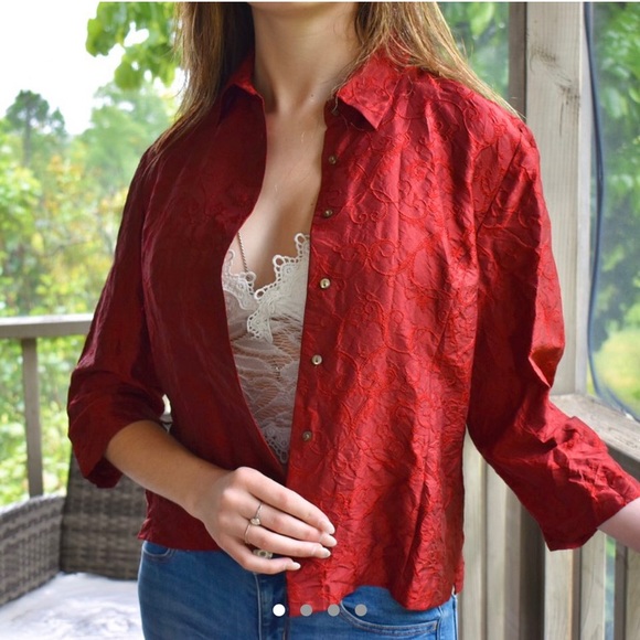 100% Silk Ann Taylor Loft Button Up - Picture 1 of 4